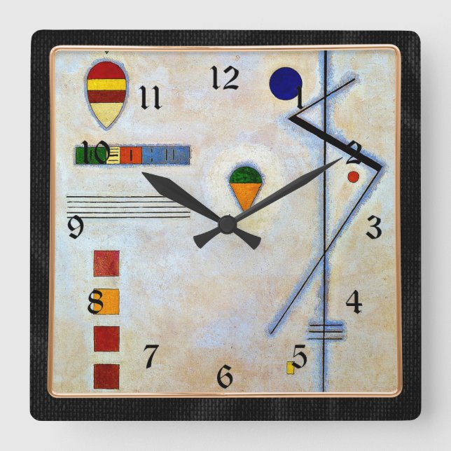 Kandinsky - Von-Zu, colourful abstract artwork Square Wall Clock (Front)