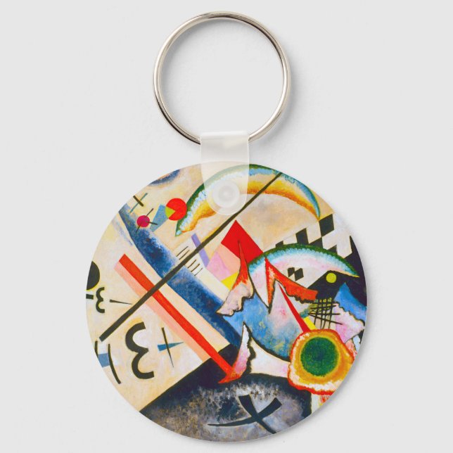 Kandinsky White Cross Key Chain (Front)
