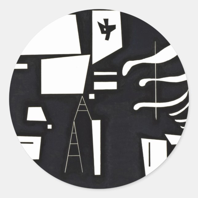 Kandinsky - White, Soft and Hard Classic Round Sticker (Front)