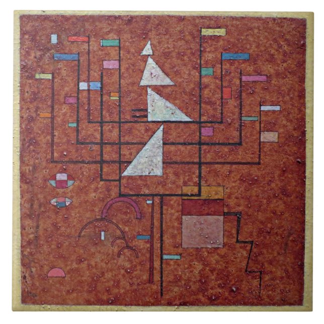 Kandinsky - Yellow Border Ceramic Tile (Front)