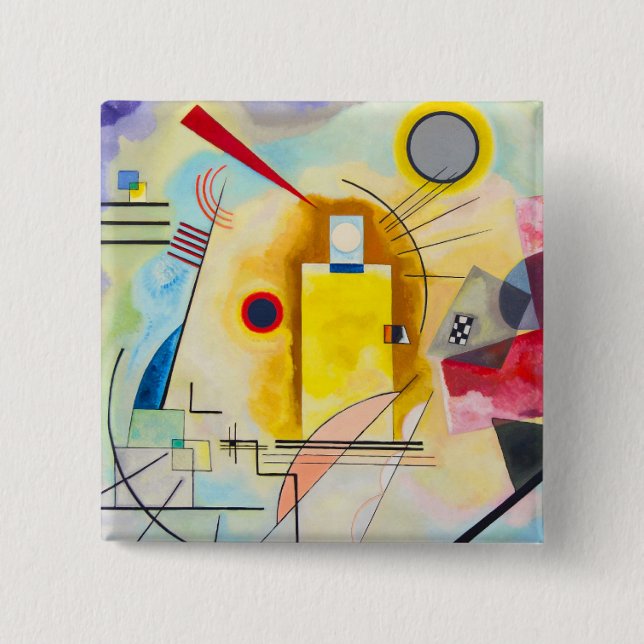 Kandinsky Yellow-Red-Blue 15 Cm Square Badge (Front)