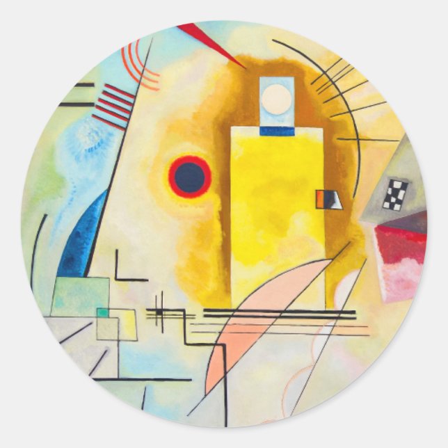 Kandinsky Yellow-Red-Blue Classic Round Sticker (Front)
