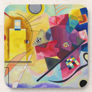 Kandinsky Yellow Red Blue Coaster
