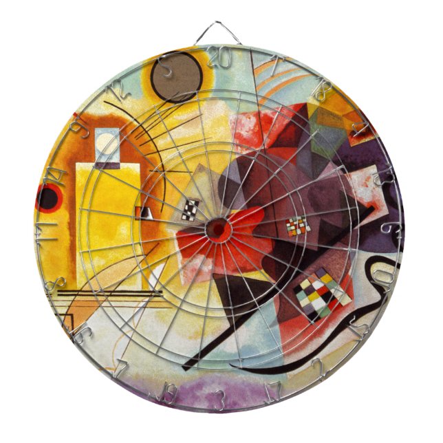 Kandinsky Yellow Red Blue Dartboard (Front)