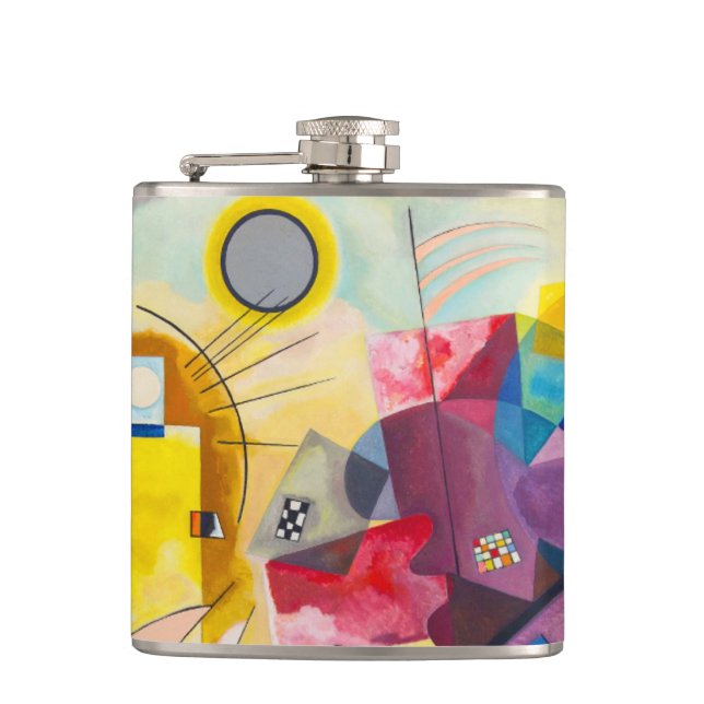 Kandinsky Yellow-Red-Blue Hip Flask (Front)
