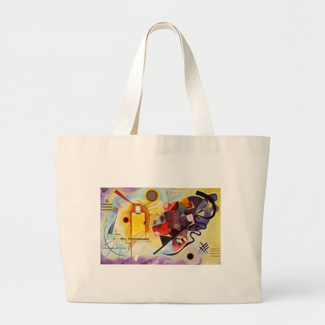 Kandinsky Yellow Red Blue Large Tote Bag (Front)