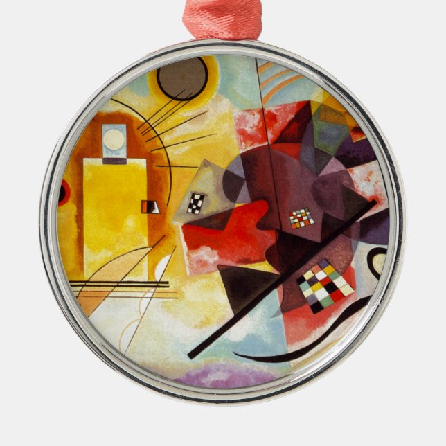 Kandinsky Yellow Red Blue Metal Ornament (Front)
