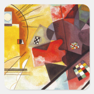 Kandinsky Yellow Red Blue Square Sticker