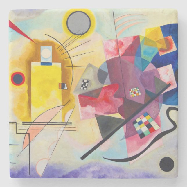 Kandinsky Yellow-Red-Blue Stone Coaster (Front)