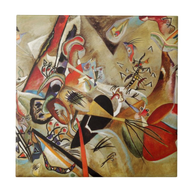 Kandinsky's Abstract Composition Ceramic Tile (Front)
