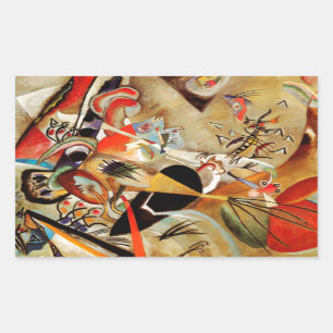 Kandinsky's Abstract Composition Rectangular Sticker