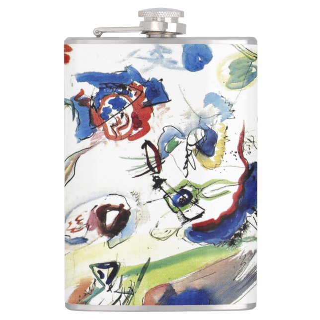 Kandinsky's Abstract Painting Artwork Hip Flask (Front)