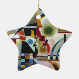 Kandinsky's Abstract Painting Swinging Ceramic Tree Decoration