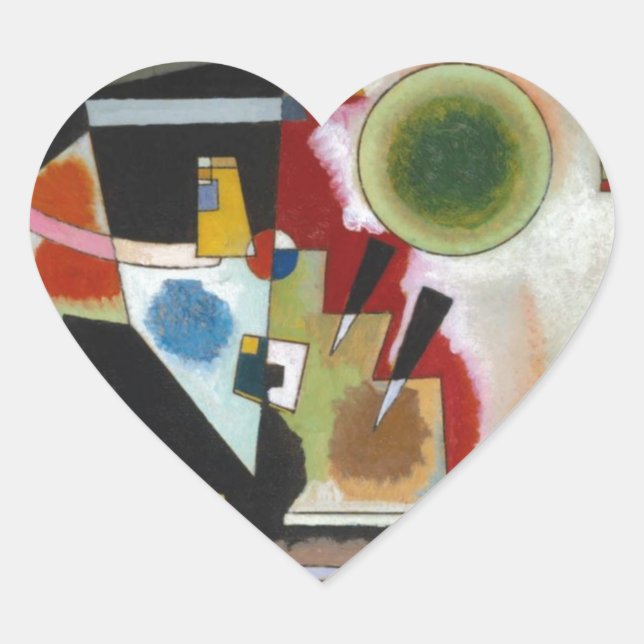 Kandinsky's Abstract Painting Swinging Heart Sticker (Front)