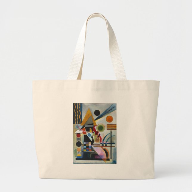 Kandinsky's Abstract Painting Swinging Large Tote Bag (Front)