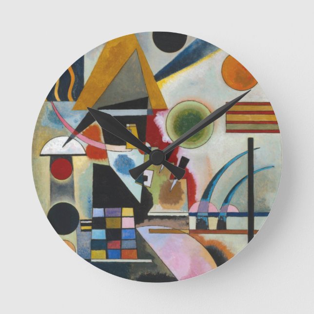 Kandinsky's Abstract Painting Swinging Round Clock (Front)