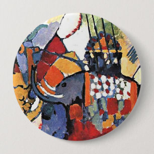 Kandinsky's animal painting, The Elephant, 10 Cm Round Badge