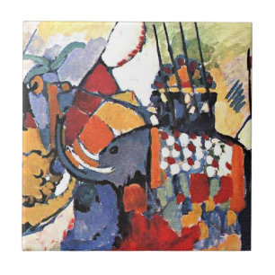 Kandinsky's animal painting, The Elephant, Ceramic Tile