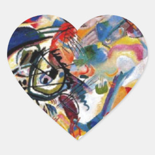 Kandinsky's Composition VII Heart Sticker