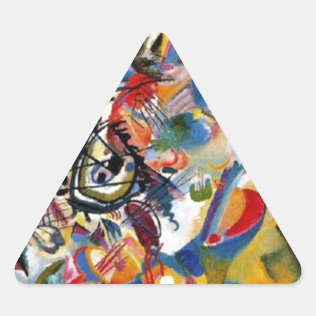 Kandinsky's Composition VII Triangle Sticker (Front)