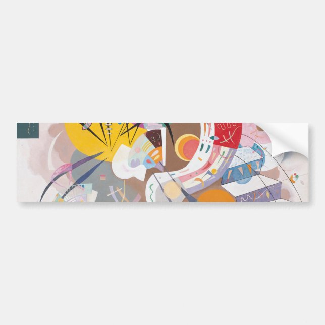 Kandinsky's Dominant Curve Abstract Bumper Sticker (Front)