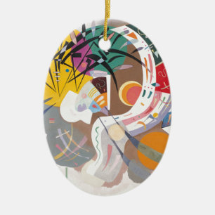 Kandinsky's Dominant Curve Abstract Ceramic Ornament