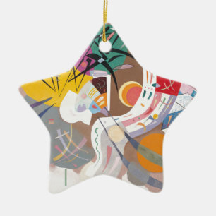Kandinsky's Dominant Curve Abstract Ceramic Tree Decoration