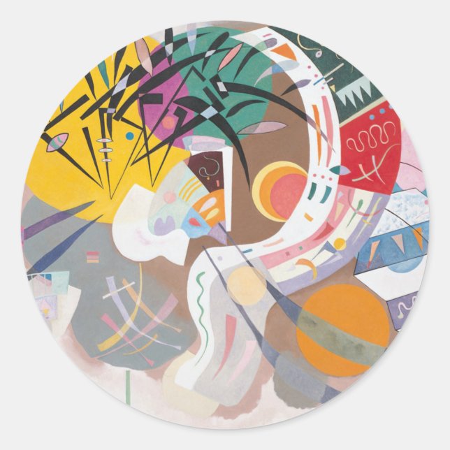 Kandinsky's Dominant Curve Abstract Classic Round Sticker (Front)