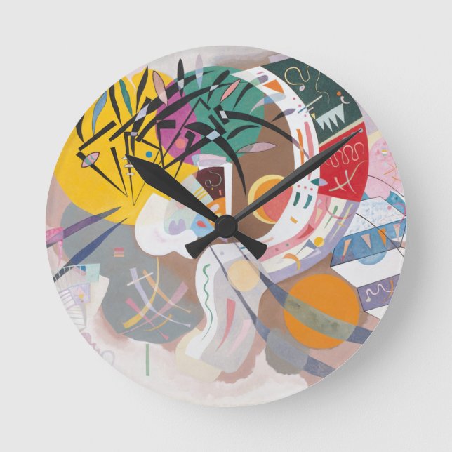Kandinsky's Dominant Curve Abstract Round Clock (Front)