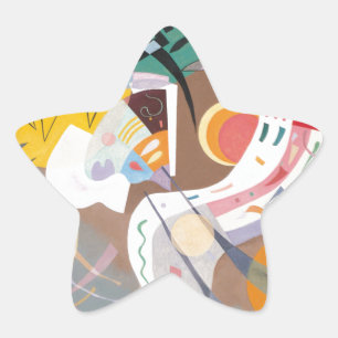 Kandinsky's Dominant Curve Abstract Star Sticker