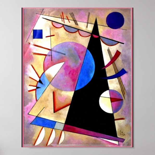 Kandisnky - Abstarct Cubism with Pinks and Blues Poster (Front)