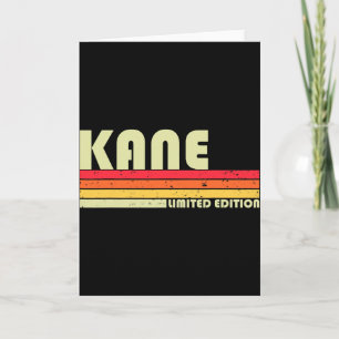 Kane Gift Name Personalised Funny Retro Vintage T Card