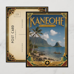 Kaneohe Hawaii Vintage Art Deco Golden Age Postcard