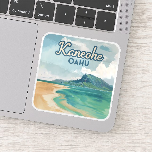 Kaneohe Sandbar Oahu Hawaii Retro (Detail)