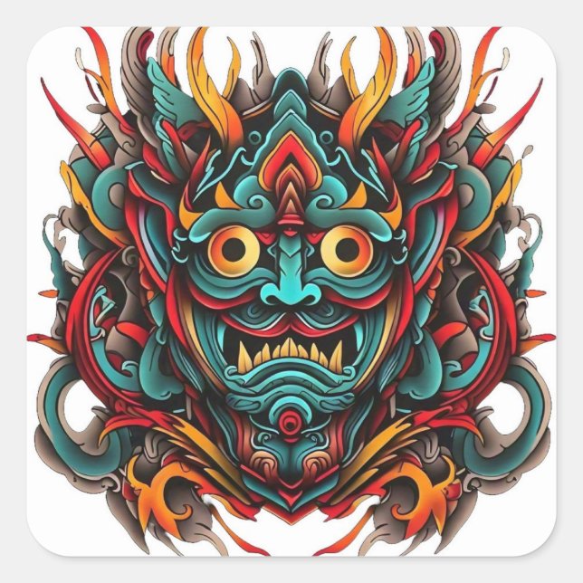 Kanera tattoo  square sticker (Front)