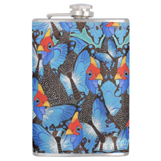 Kanga Blue Beer Glass Hip Flask
