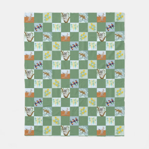 Kanga Koala Platypus and friends Aussie Fleece Blanket