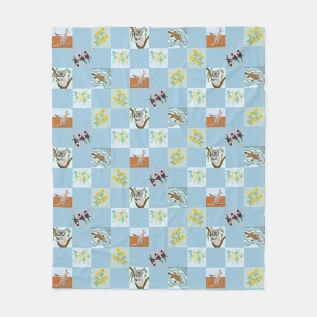 Kanga Koala Platypus and mates Fleece Blanket (Front)