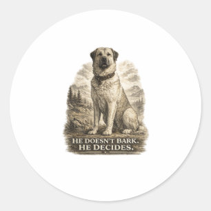Kangal – He Doesn’t Bark He Decides Classic Round Sticker