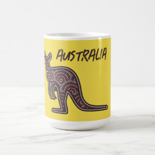 Kangaroo Aboriginal Mosaic  Coffee Mug