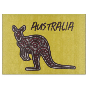 Kangaroo Aboriginal Mosaic Cutting Board