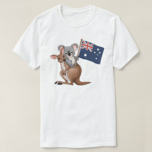 Kangaroo and Koala White T-Shirt