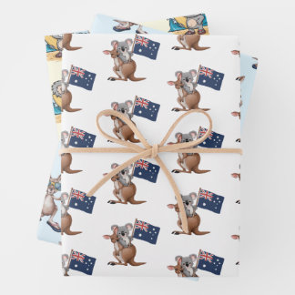 Kangaroo and Koala Wrapping Paper Sheet