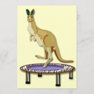 Kangaroo and Trampoline Invitation