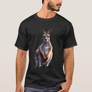 Kangaroo Animal Art Portrait Wildlife Nature Walla T-Shirt