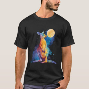 Kangaroo Animal Art Portrait Wildlife Nature Walla T-Shirt