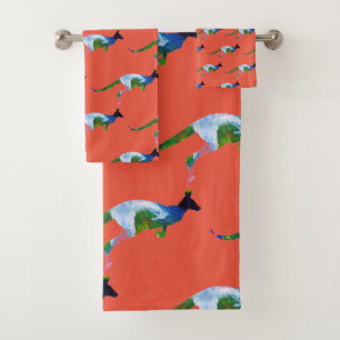 Kangaroo Art  Bath Towel Set