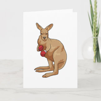 Kangaroo as Boxer with Boxing gloves Card