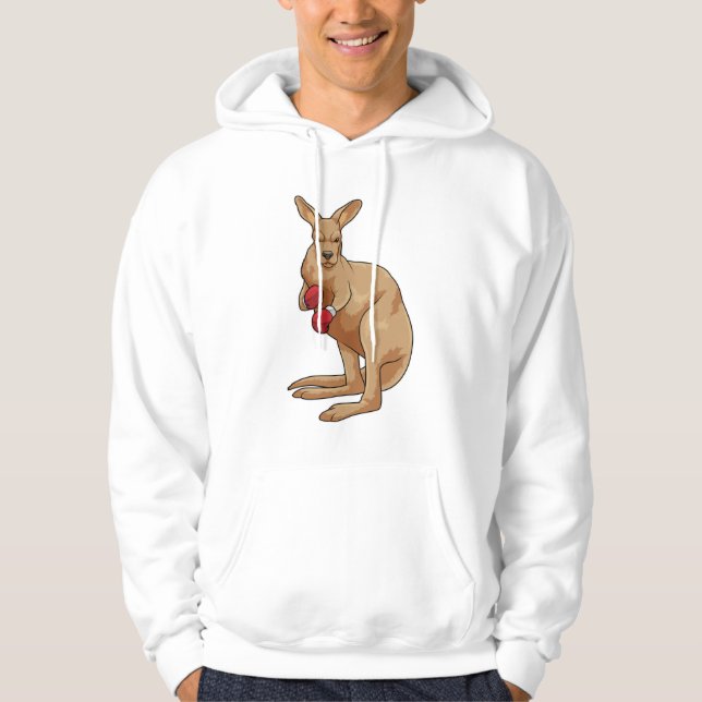 Kangaroo as Boxer with Boxing gloves Hoodie (Front)