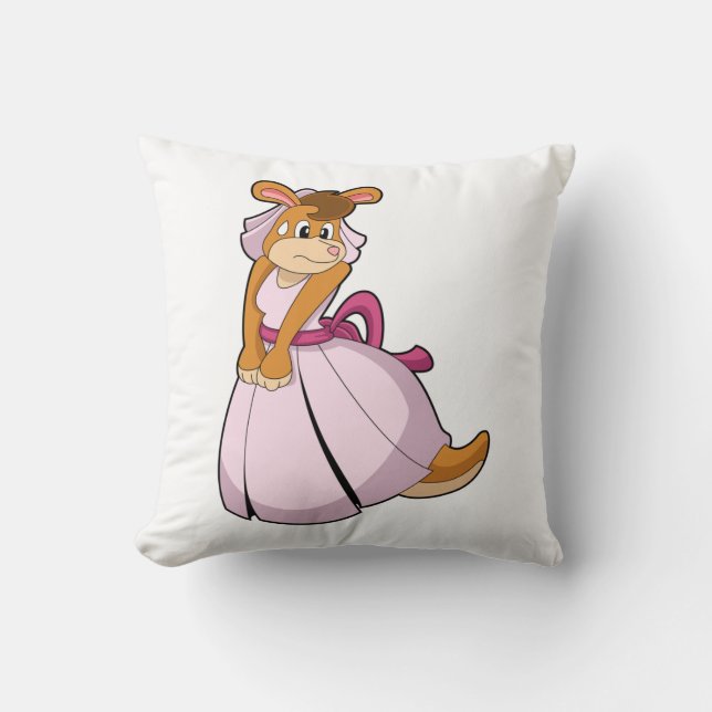 Kangaroo as Bride with Wedding dress Cushion (Front)